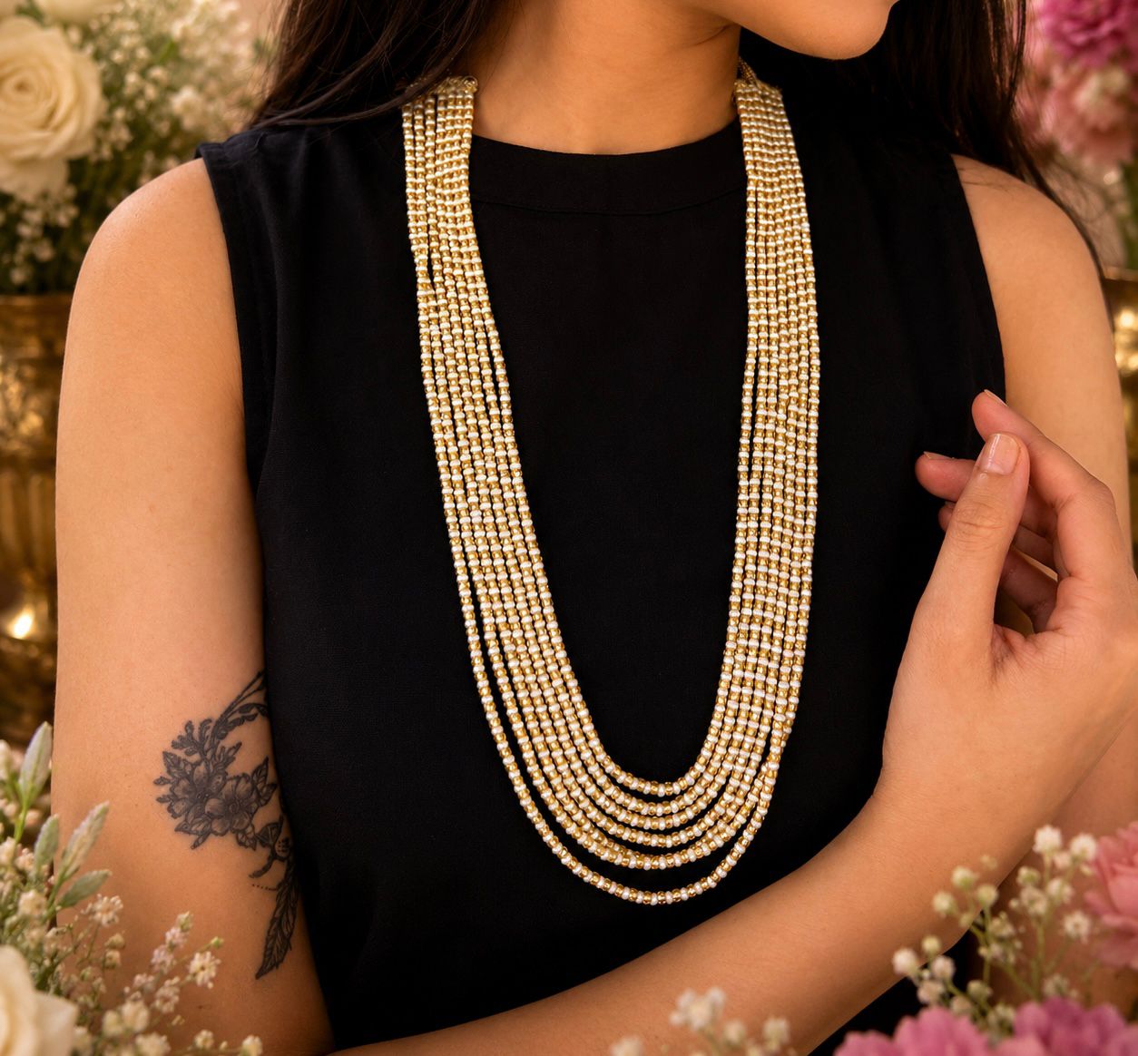 Pearl Mala ( 3 colors)- blue, pink, sea green