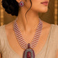 Ranihaar Ruby Pearl Set